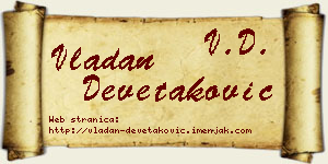 Vladan Devetaković vizit kartica